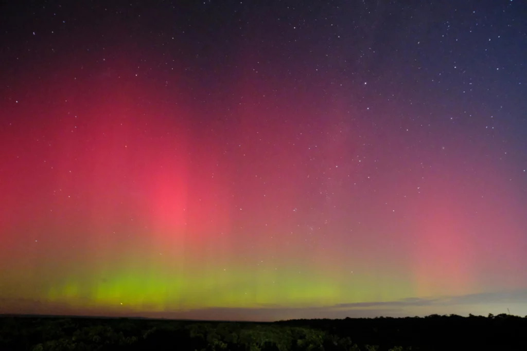 The southern lights appear in Blind Bight, VIC, Australia