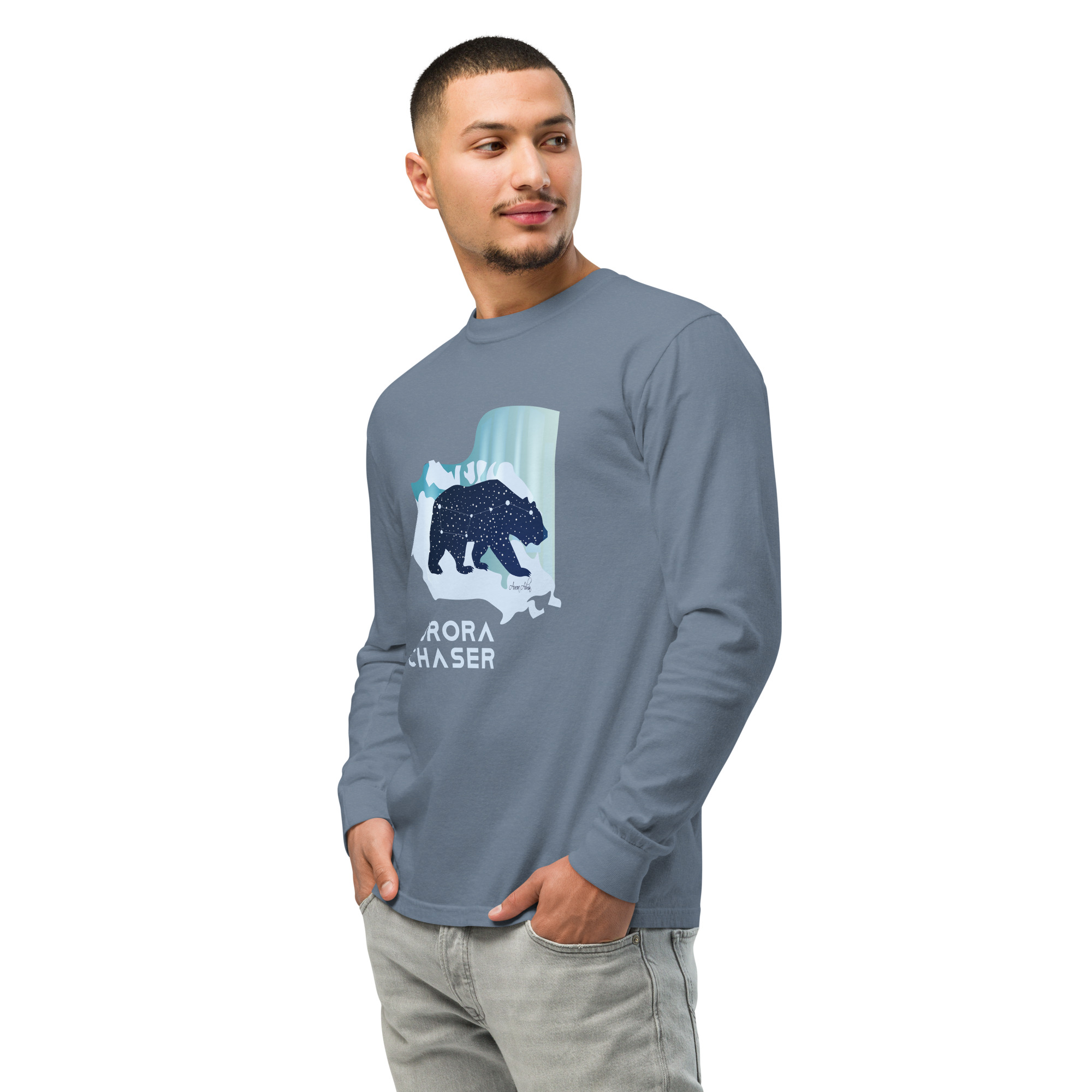 Unisex - Canadian Big Dipper Aurora Chaser Long Sleeve Heavyweight Shirt - Image 6