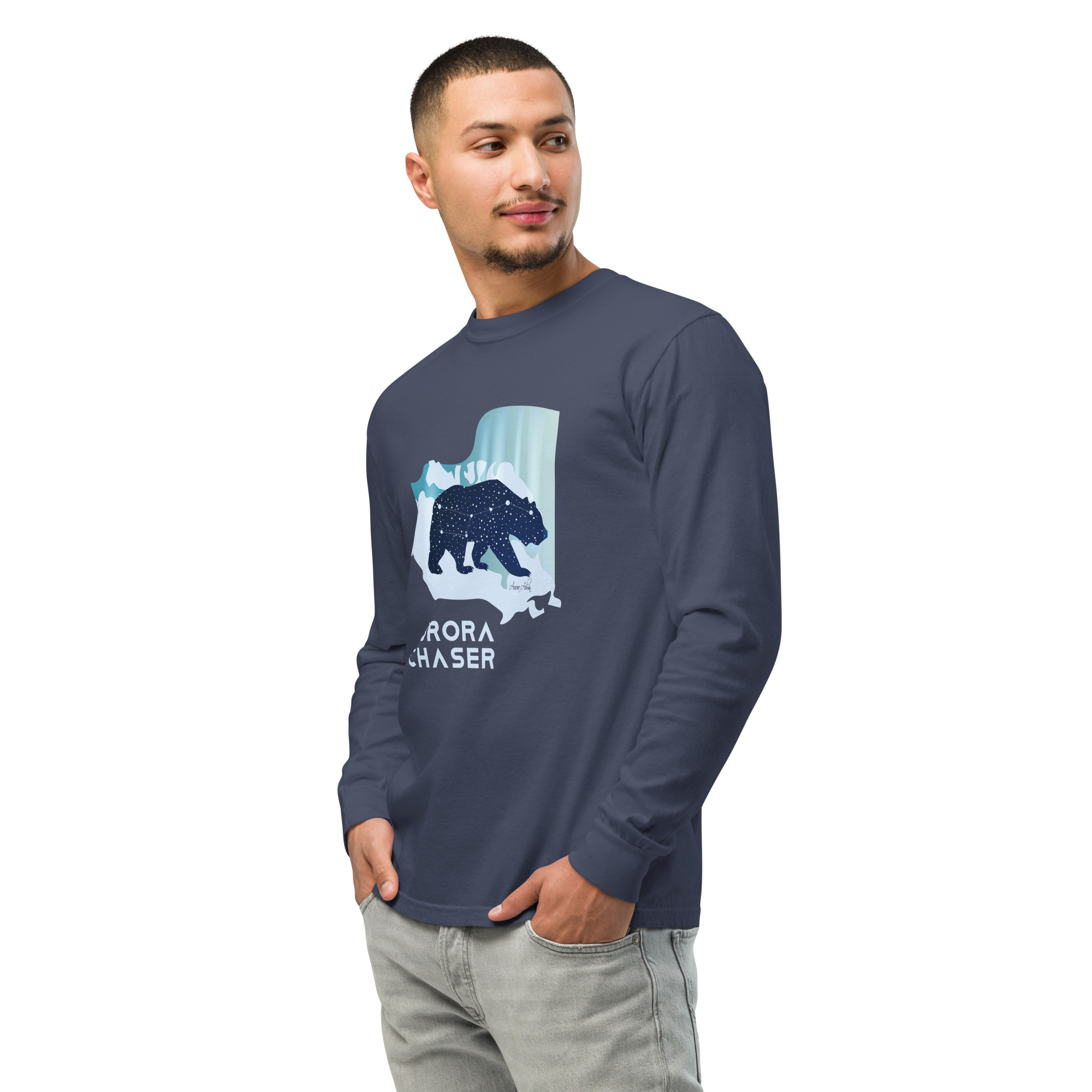 Unisex - Canadian Big Dipper Aurora Chaser Long Sleeve Heavyweight Shirt - Image 4